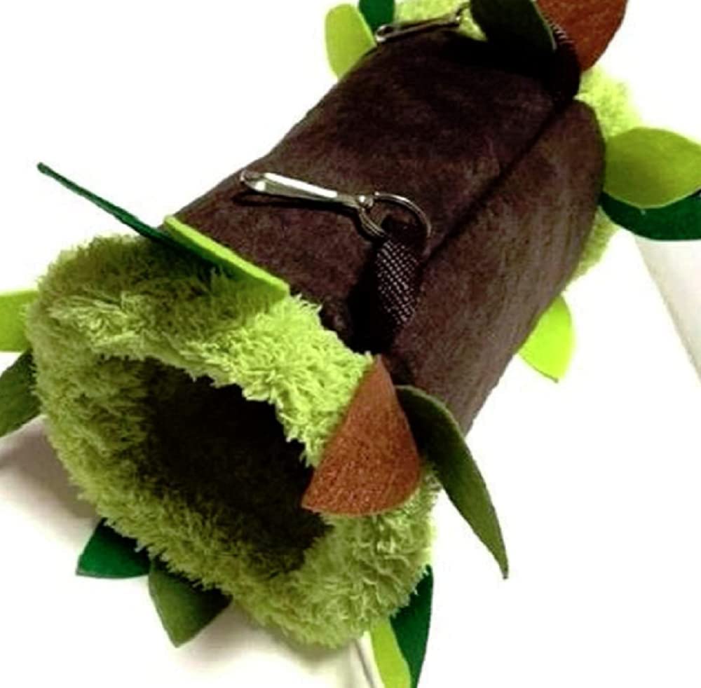 7 Pcs/Set Cute Sugar Glider Hamster Squirrel Chinchillas Small Exotic Pet Bed Set Hanging Tunnel + Oval Dark Brown Cage Set Forest Pattern